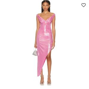 Norma kamali Tara dress - shiny pink sexy party dress